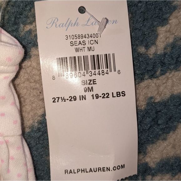 Ralph Lauren brand new white with pink polka dot onesie. Size 9m - Picture 3 of 3